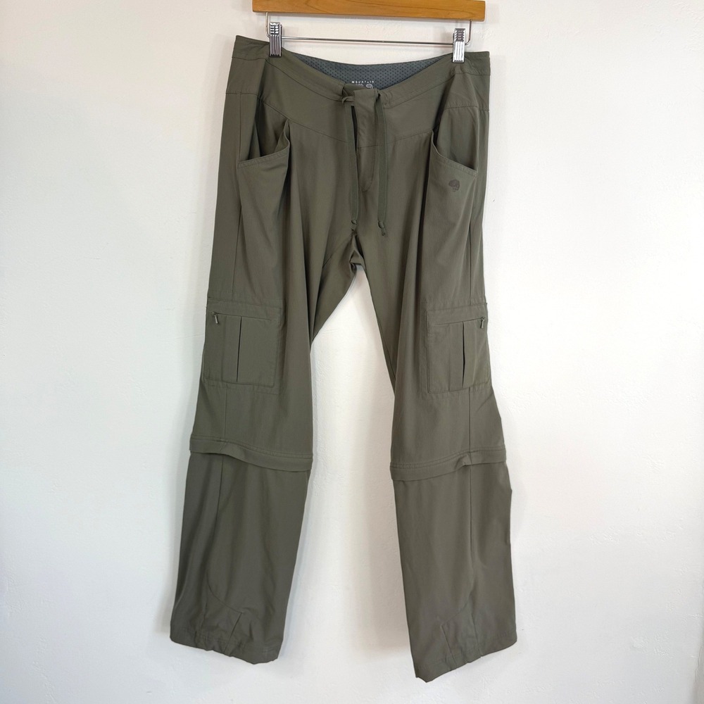 Mountain Hardwear Convertible Cargo Pants Olive Green Hiking Gorpcore 12/32